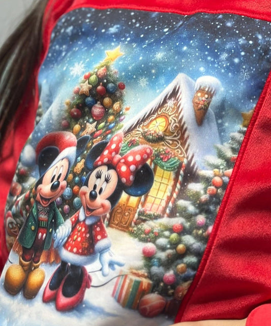 Mickey & Minnie Christmas Red Velvet Set