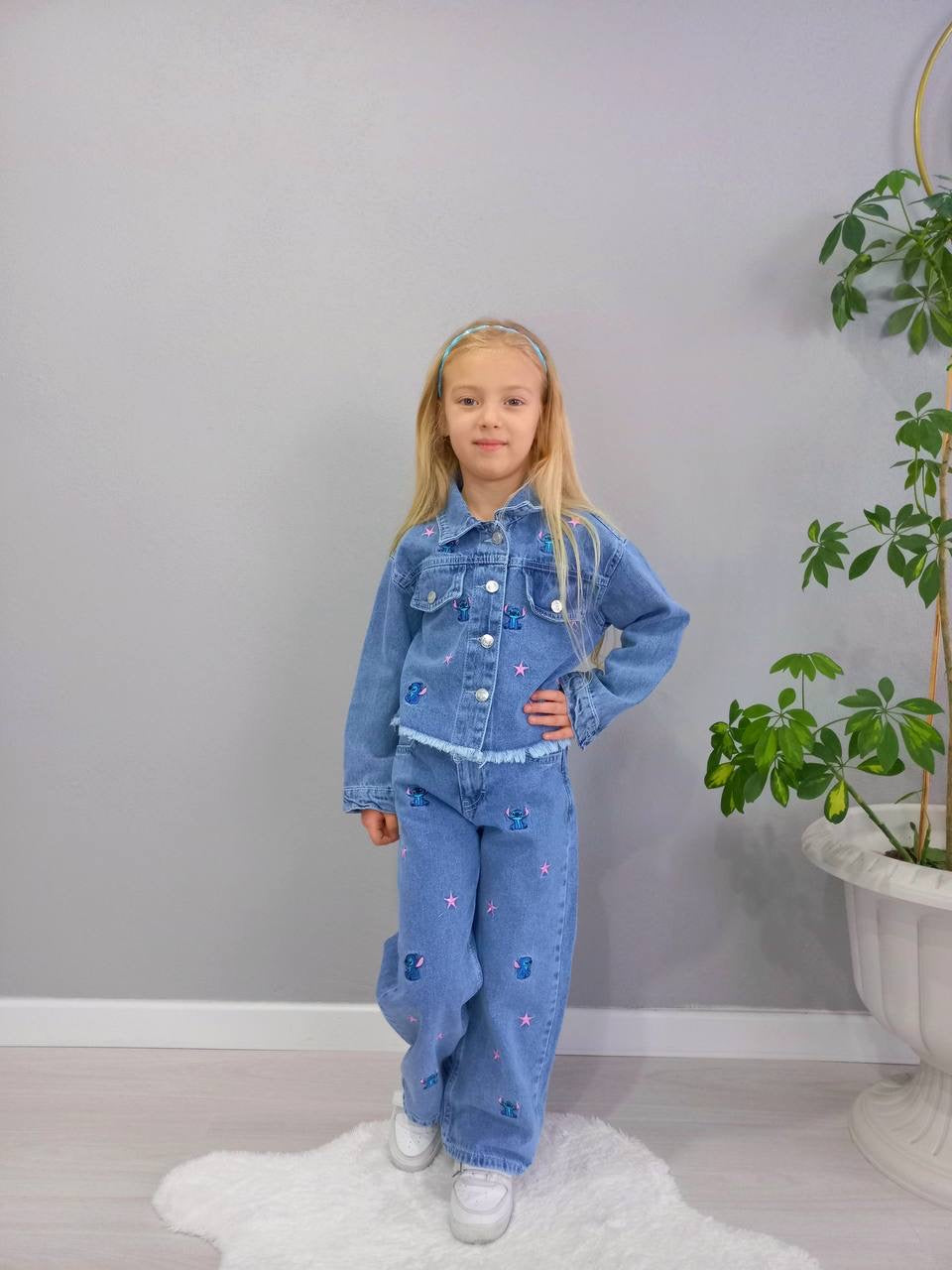 Little Stitch Blue Denim Set