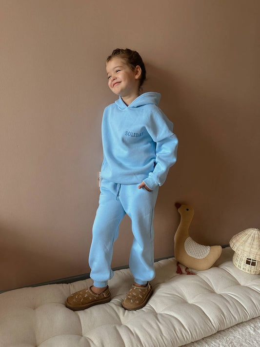 Soliday Light Blue Hoodie Fleece Set