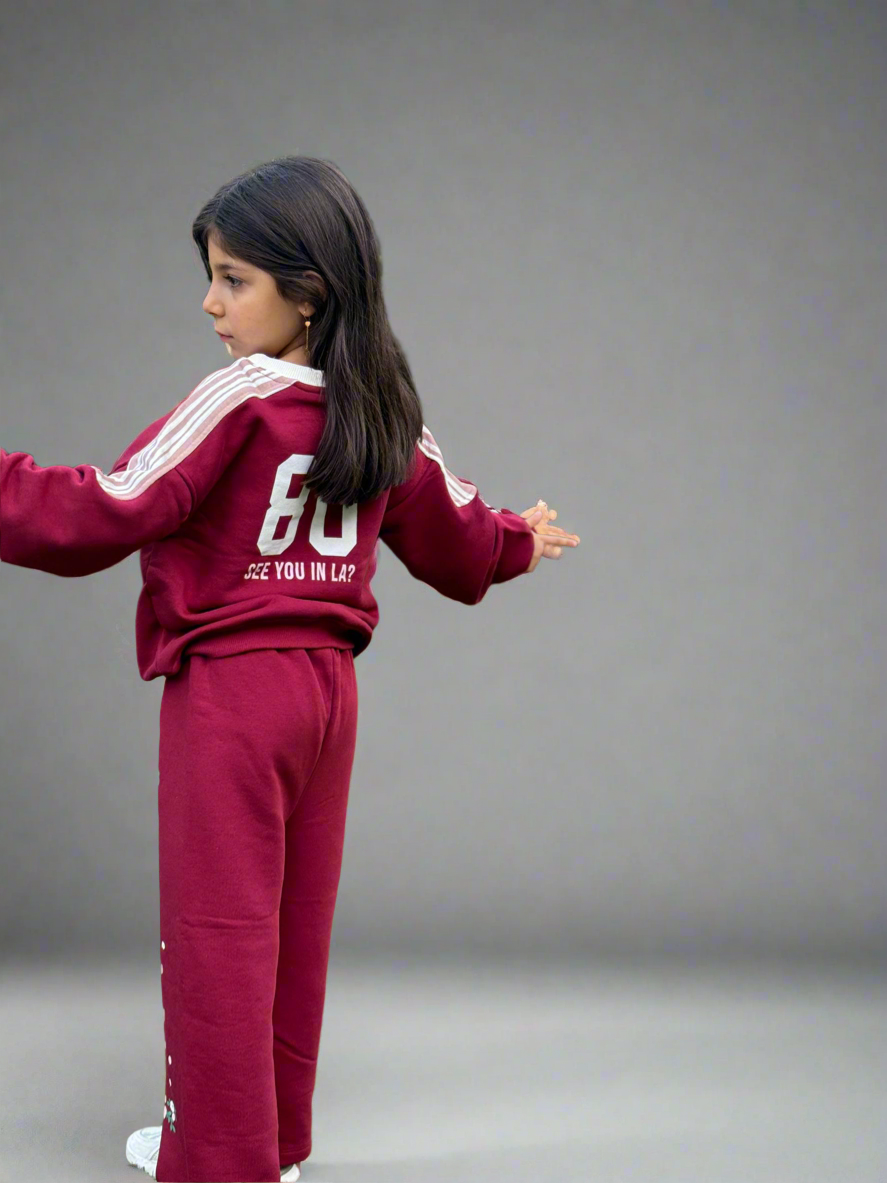 La’ciel Paris Los Angeles Burgundy Set