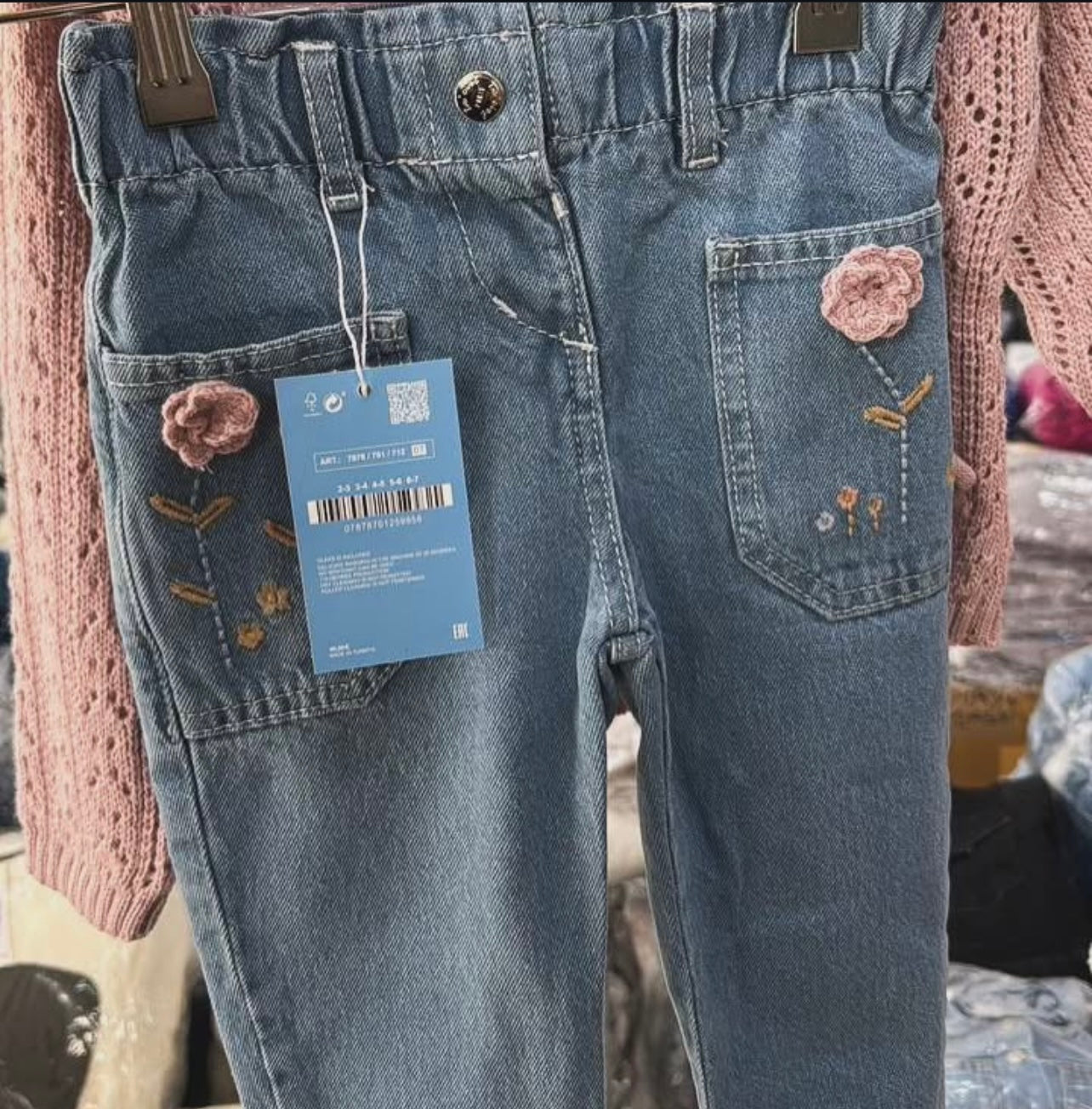 La’ciel Paris Pink Bow Sweater and Floral Denim set