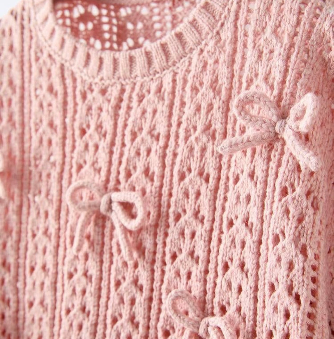 La’ciel Paris Pink Bow Sweater and Floral Denim set