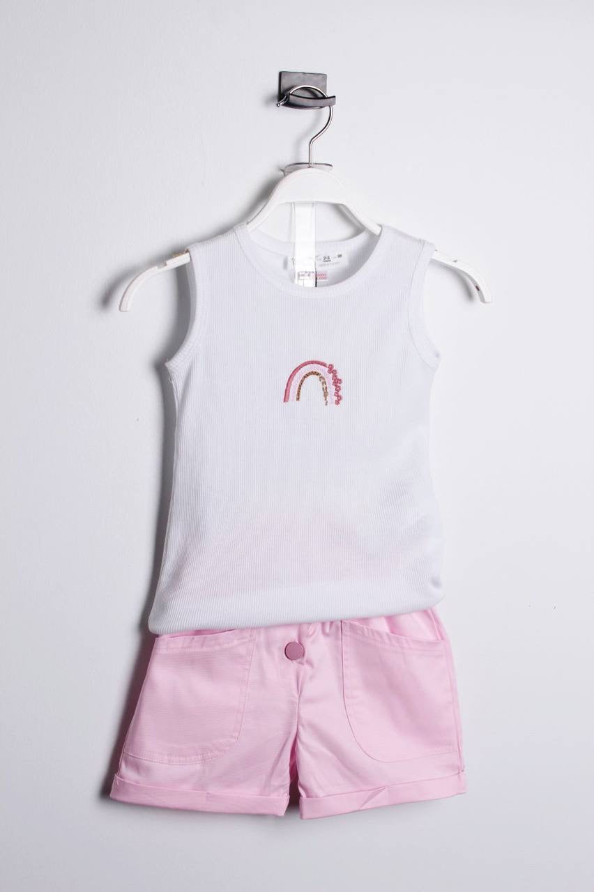 Zara Rainbow Pink & White set