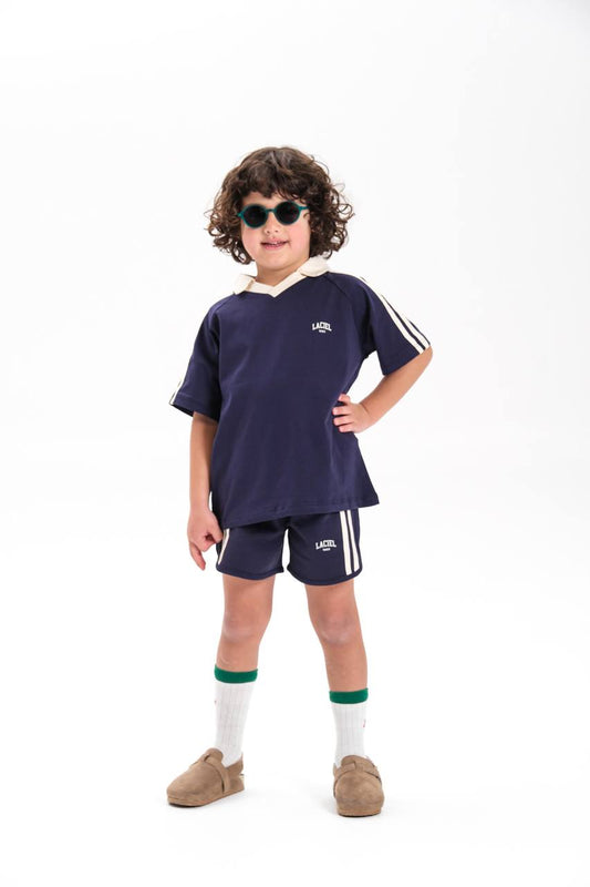 La’ciel Paris Navy V-Neck Polo Set