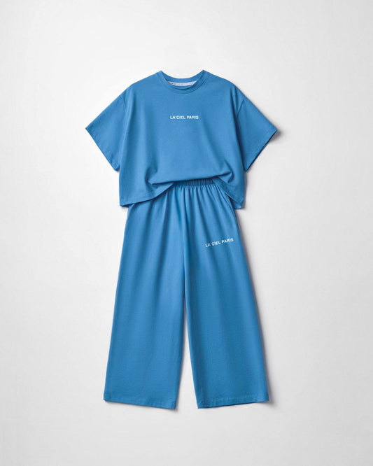 La’ciel Paris Wide-Leg Blue Set