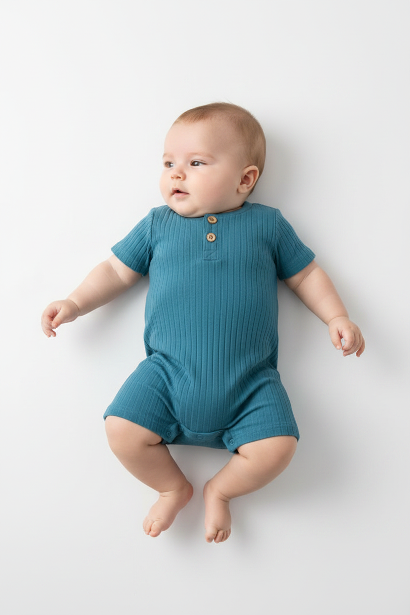 Teal Blue Baby Romper