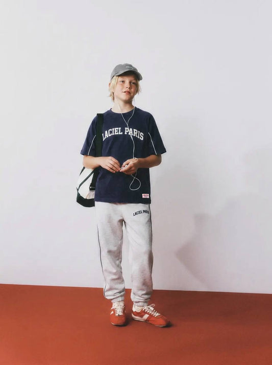 La’ciel Paris Navy Tee & Gray Jogger Set