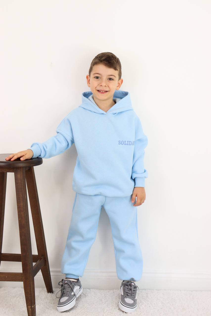Soliday Light Blue Hoodie Fleece Set