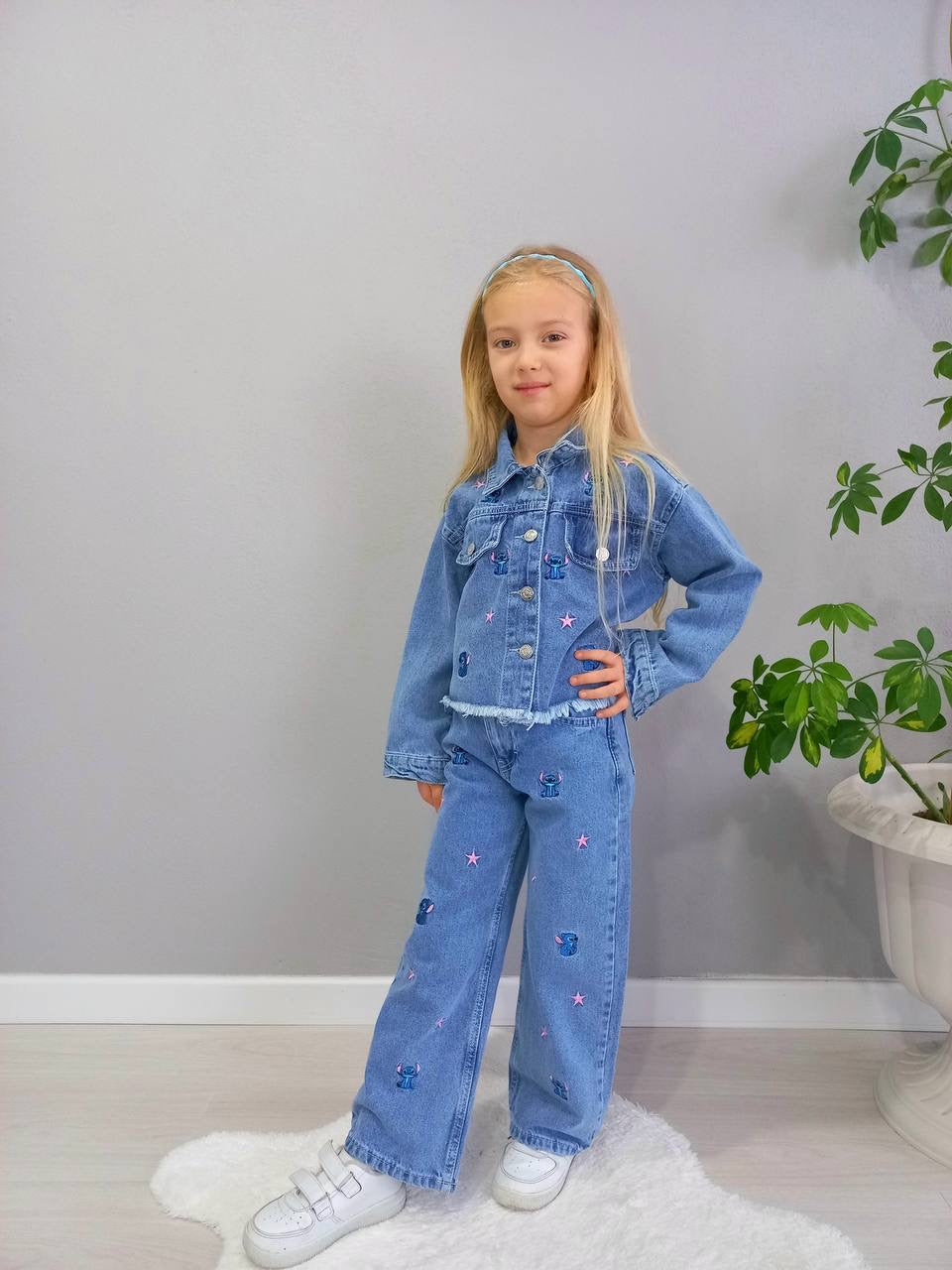 Little Stitch Blue Denim Set