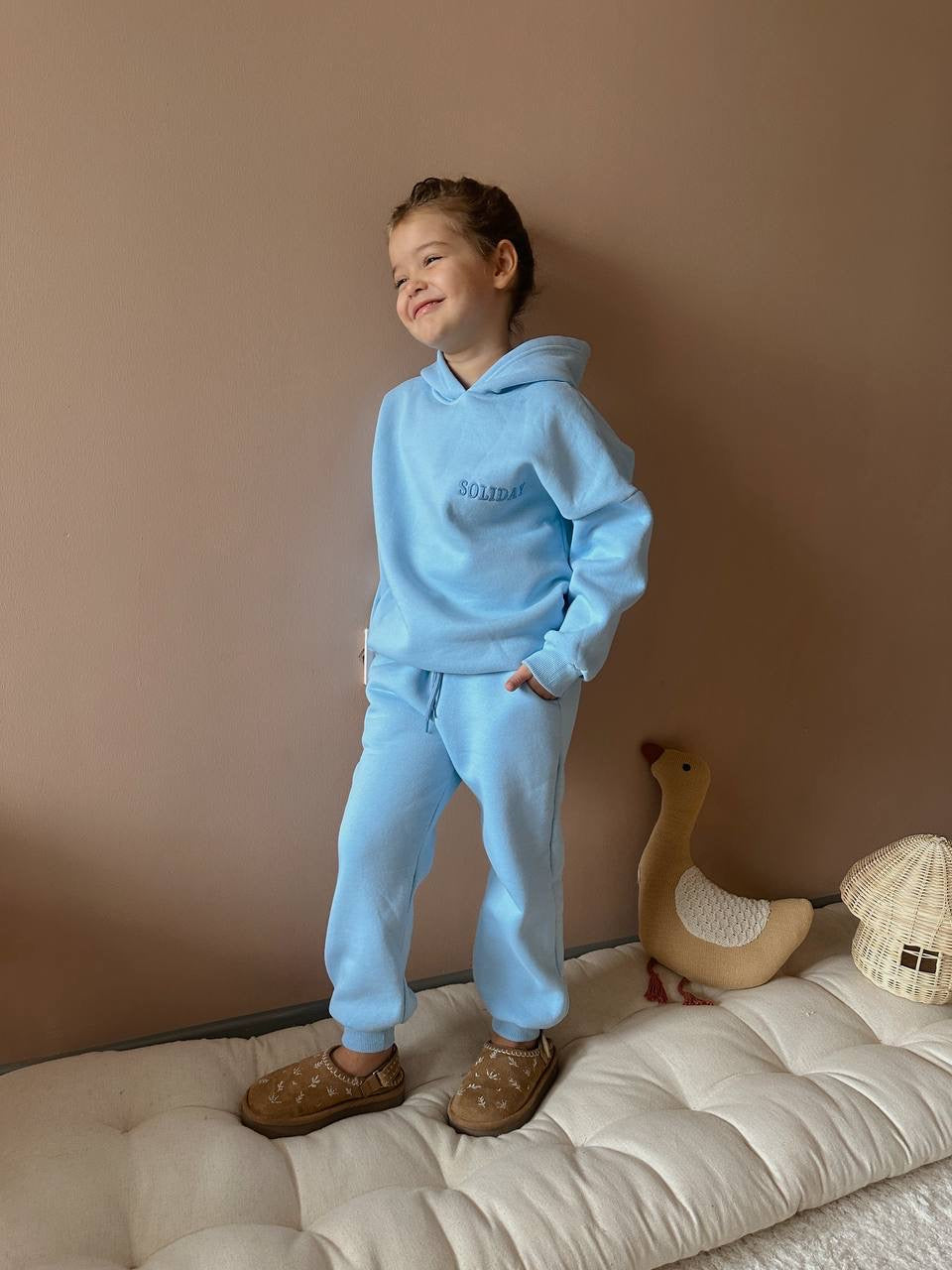 Solidays Merch Soliday Light Blue Hoodie Fleece Set – Tinky Winky