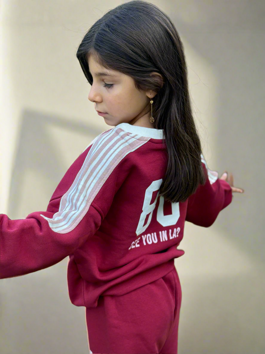 La’ciel Paris Los Angeles Burgundy Set