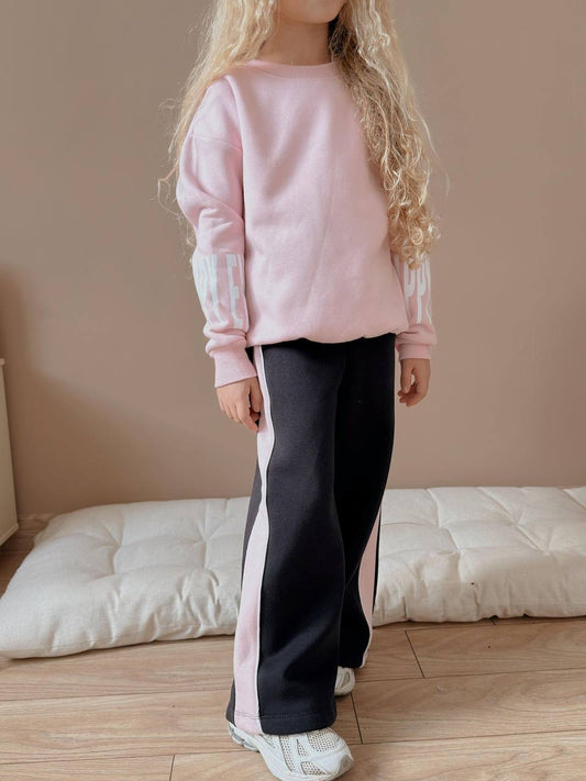 Soft Pink Sporty Fleece Tracksuit