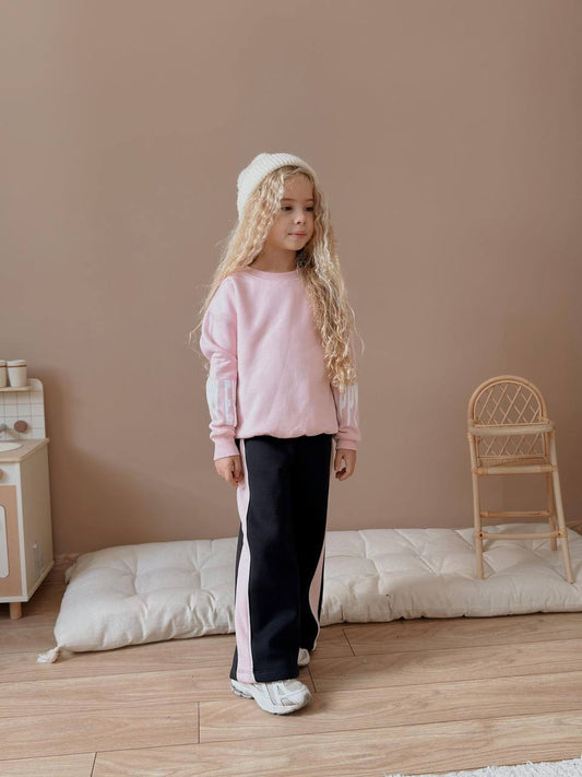 Soft Pink Sporty Fleece Tracksuit