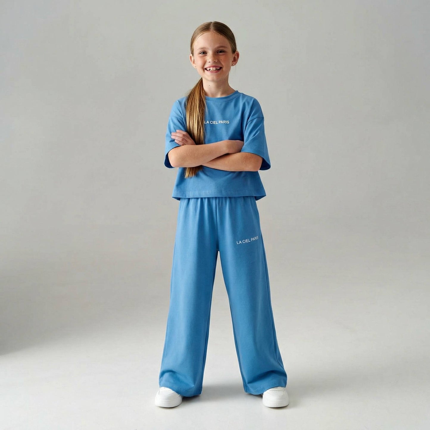 La’ciel Paris Wide-Leg Blue Set