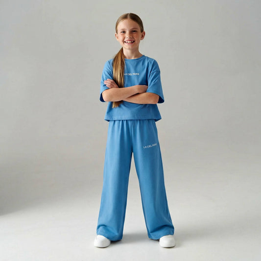 La’ciel Paris Wide-Leg Blue Set