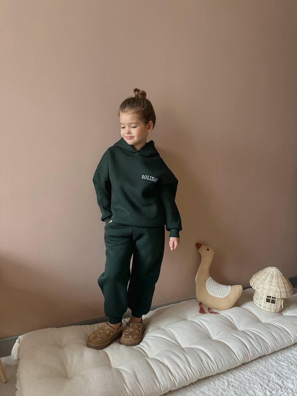 Soliday Forest Green Hoodie Fleece Set