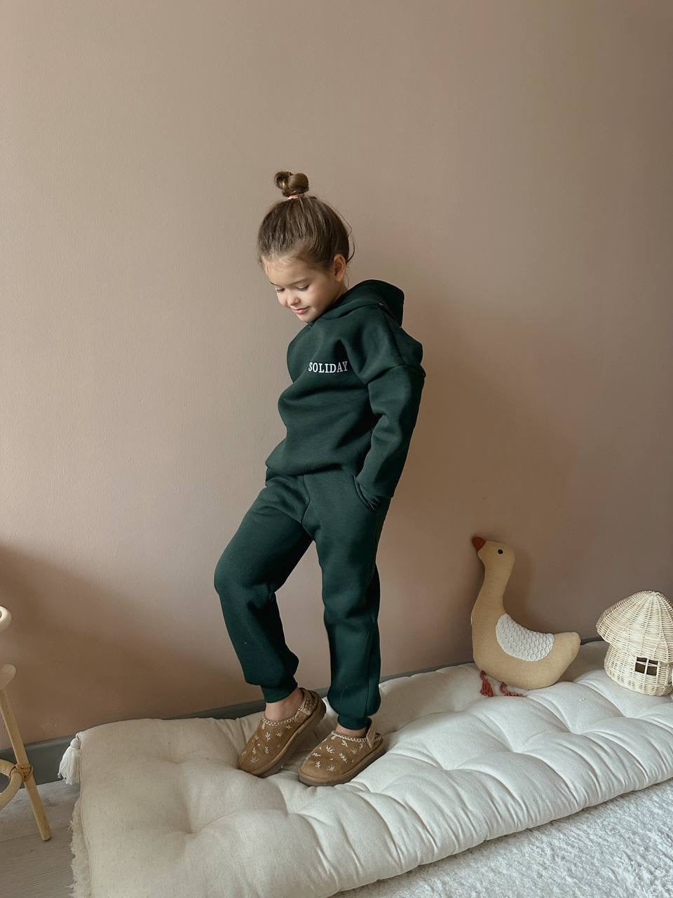 Soliday Forest Green Hoodie Fleece Set