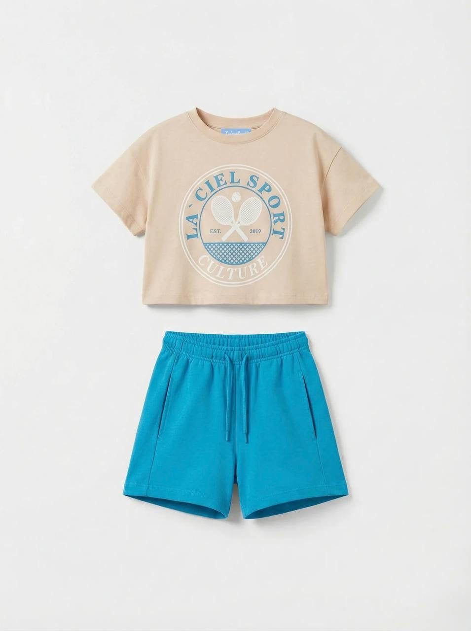 La'ciel Paris Beige & Teal Sport Tennis Set