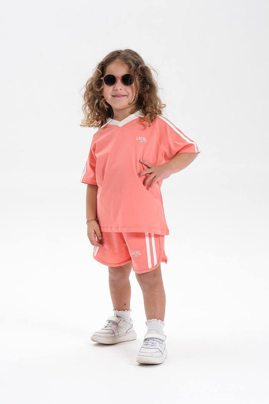 La’ciel Paris Coral V-Neck Polo Set