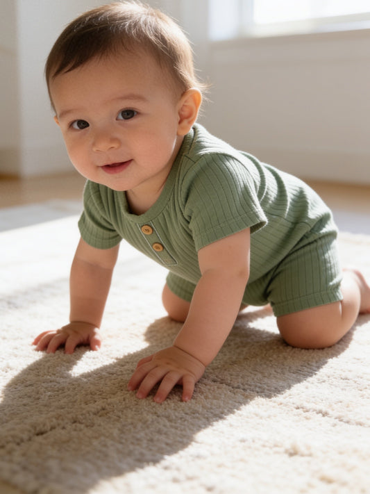 Green Baby Romper