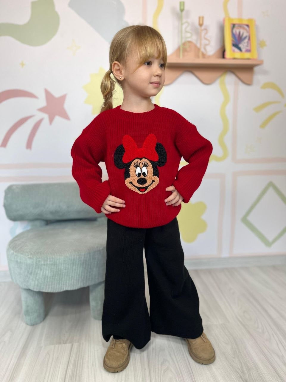 Minnie Mouse Knit Red Sweater Set