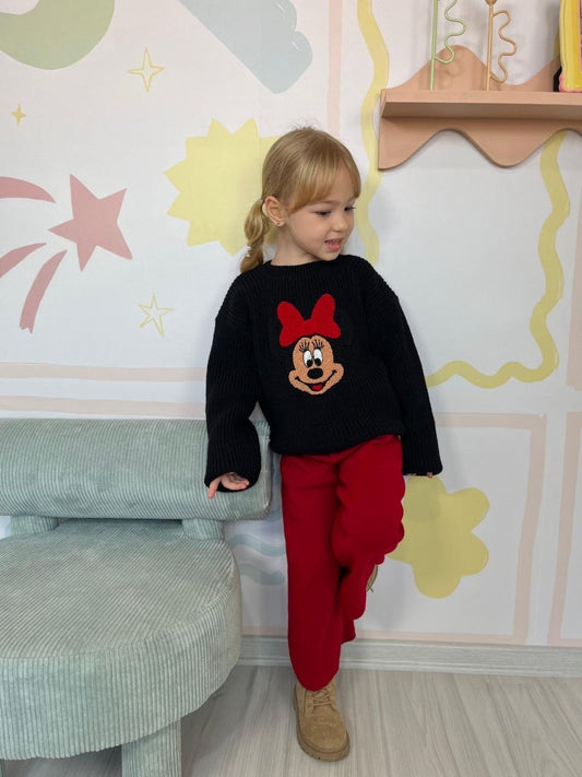 Minnie Mouse Knit Black Sweater Set