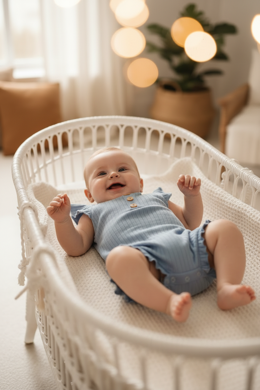 Dusty Blue Baby Romper