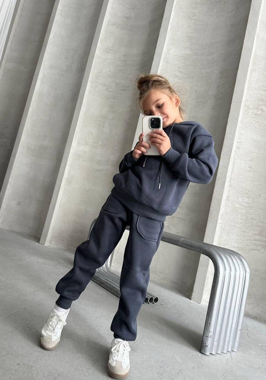 Charcoal Gray Fleece Set